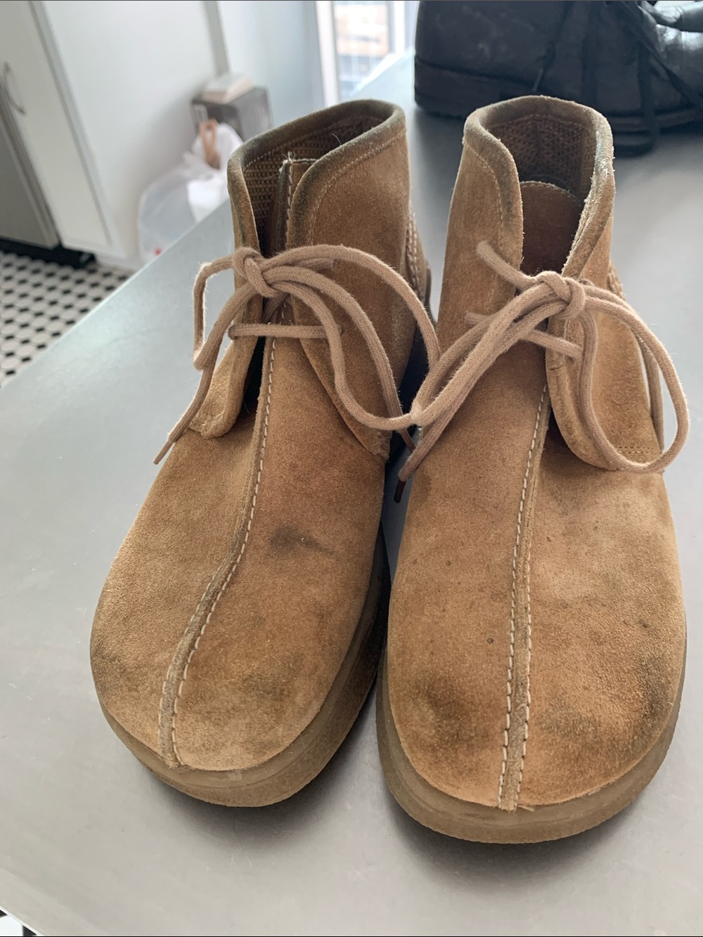Lower East Side Brand Intentionally Distressed Suede Ankle Boots - Size 7.5 -